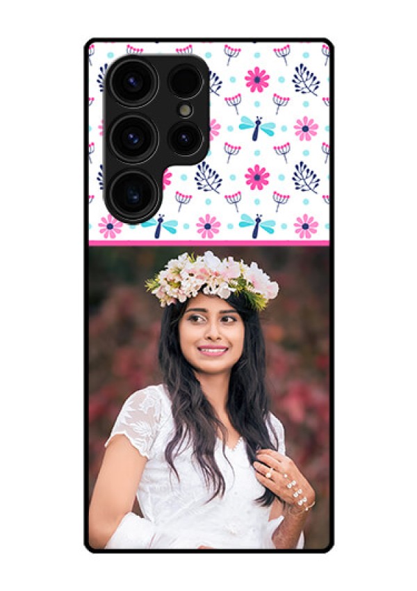 Galaxy S23 Ultra 5G Photo Printing on Glass Case - Colorful Flower Design