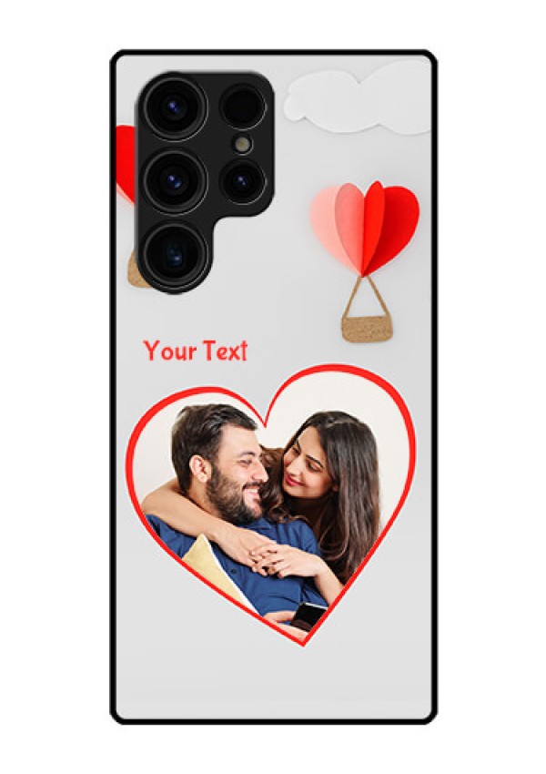 Galaxy S23 Ultra 5G Custom Glass Mobile Case - Parachute Love Design