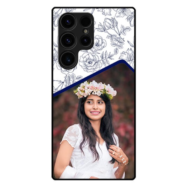 Galaxy S23 Ultra 5G Personalized Glass Phone Case - Premium Floral Design Galaxy S23 Ultra 5G Personalized Glass Phone Case - Premium Floral Design
