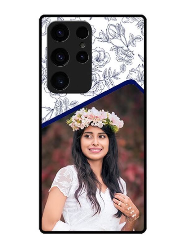 Custom Galaxy S23 Ultra 5G Personalized Glass Phone Case - Premium Floral Design