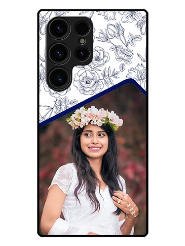 Custom Galaxy S23 Ultra 5G Personalized Glass Phone Case - Premium Floral Design