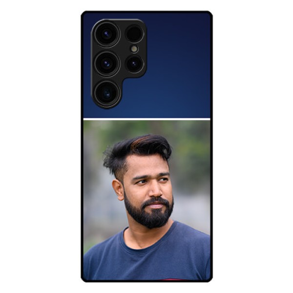 Galaxy S23 Ultra 5G Personalized Glass Phone Case - Simple Royal Blue Design Galaxy S23 Ultra 5G Personalized Glass Phone Case - Simple Royal Blue Design