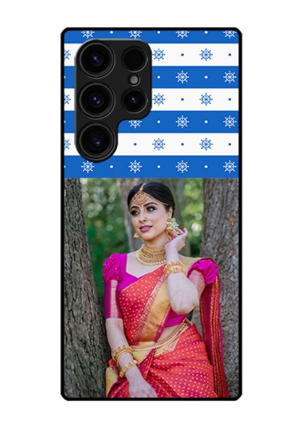 Galaxy S23 Ultra 5G Photo Printing on Glass Case - Snow Pattern Design