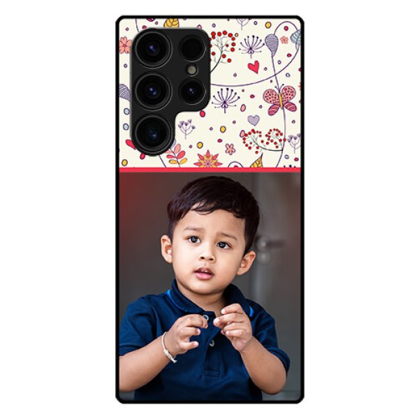 Galaxy S23 Ultra 5G Custom Glass Mobile Case - Premium Floral Design