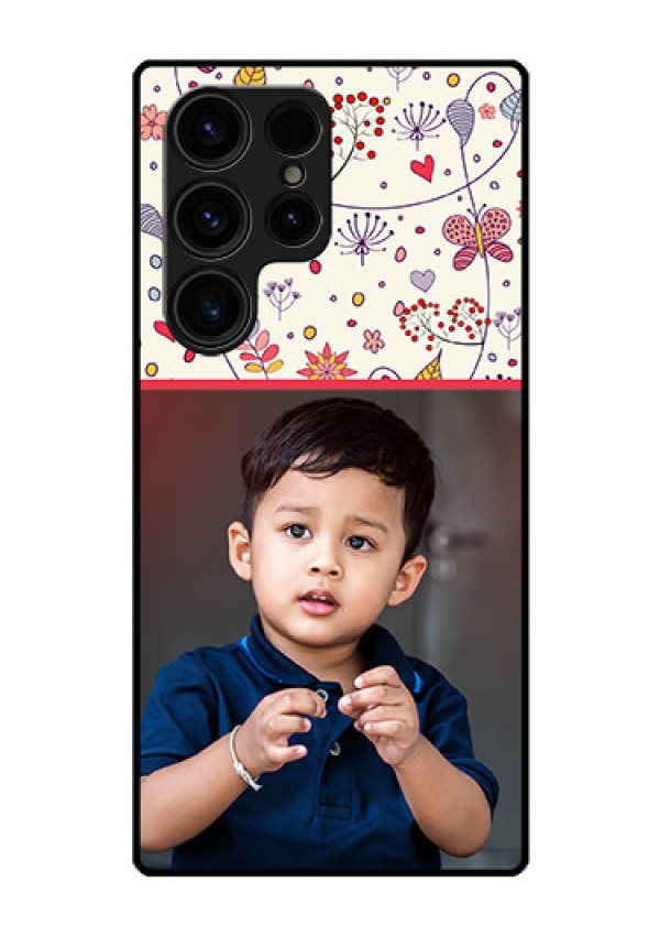 Galaxy S23 Ultra 5G Custom Glass Mobile Case - Premium Floral Design