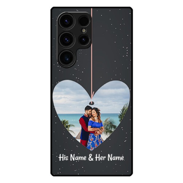 Galaxy S23 Ultra 5G Custom Glass Phone Case - Hanging Heart Design