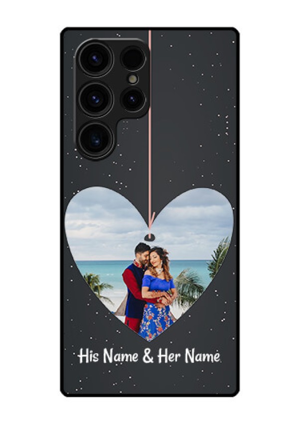 Galaxy S23 Ultra 5G Custom Glass Phone Case - Hanging Heart Design