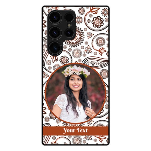 Galaxy S23 Ultra 5G Custom Glass Mobile Case - Abstract Flower Design