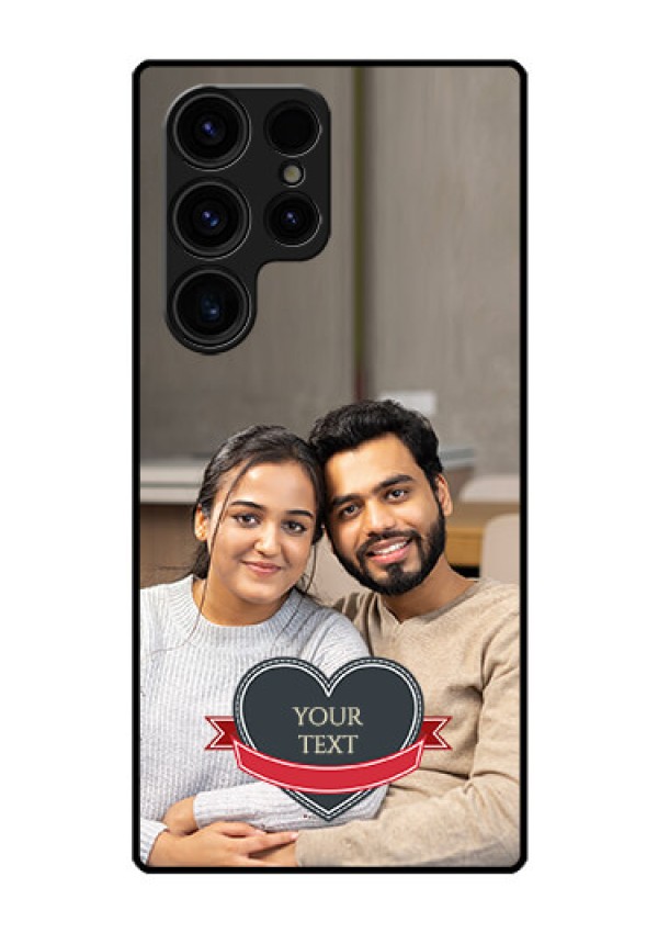 Galaxy S23 Ultra 5G Custom Glass Phone Case - Just Married Couple Design