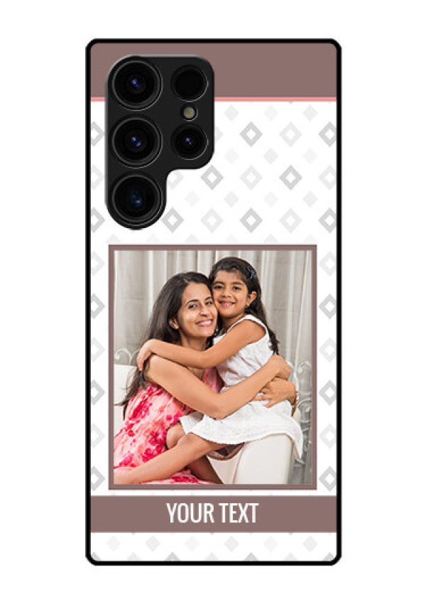 Galaxy S23 Ultra 5G Photo Printing on Glass Case - Simple Diamond Design