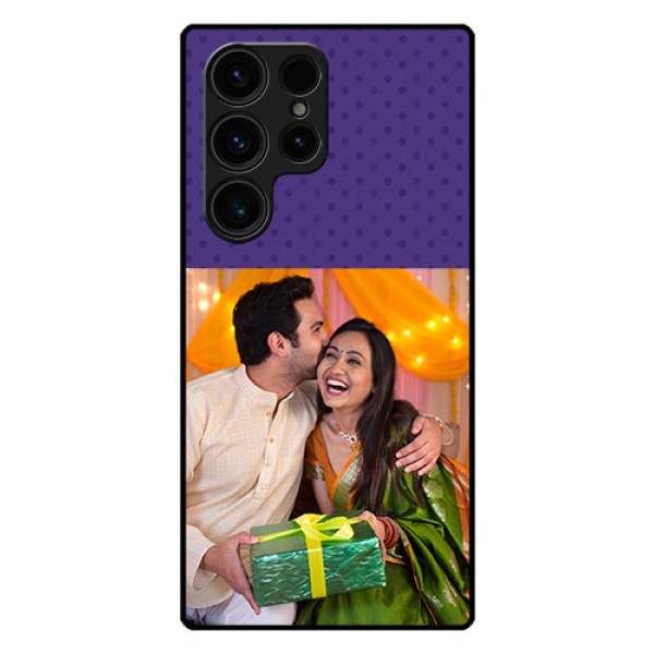 Galaxy S23 Ultra 5G Personalized Glass Phone Case - Violet Pattern Design Galaxy S23 Ultra 5G Personalized Glass Phone Case - Violet Pattern Design