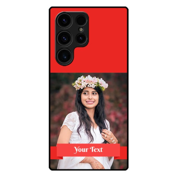 Galaxy S23 Ultra 5G Custom Glass Phone Case - Simple Red Color Design Galaxy S23 Ultra 5G Custom Glass Phone Case - Simple Red Color Design