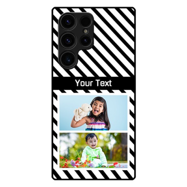 Galaxy S23 Ultra 5G Photo Printing on Glass Case - Black And White Stripes Design Galaxy S23 Ultra 5G Photo Printing on Glass Case - Black And White Stripes Design