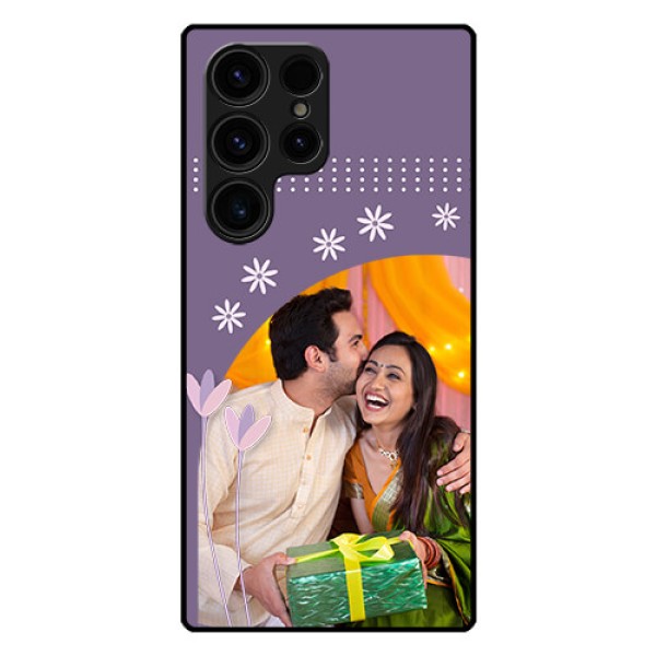 Galaxy S23 Ultra 5G Custom Glass Mobile Case - Lavender flowers design