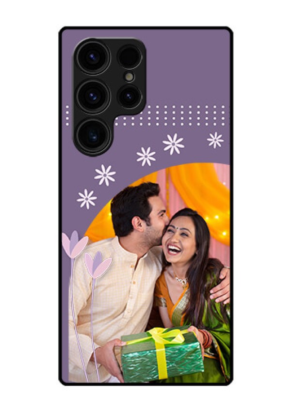 Galaxy S23 Ultra 5G Custom Glass Mobile Case - Lavender flowers design