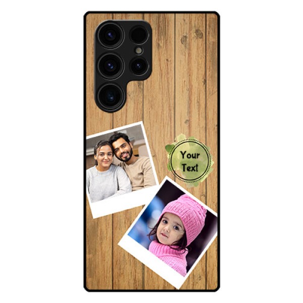 Galaxy S23 Ultra 5G Custom Glass Phone Case - Wooden Texture Design