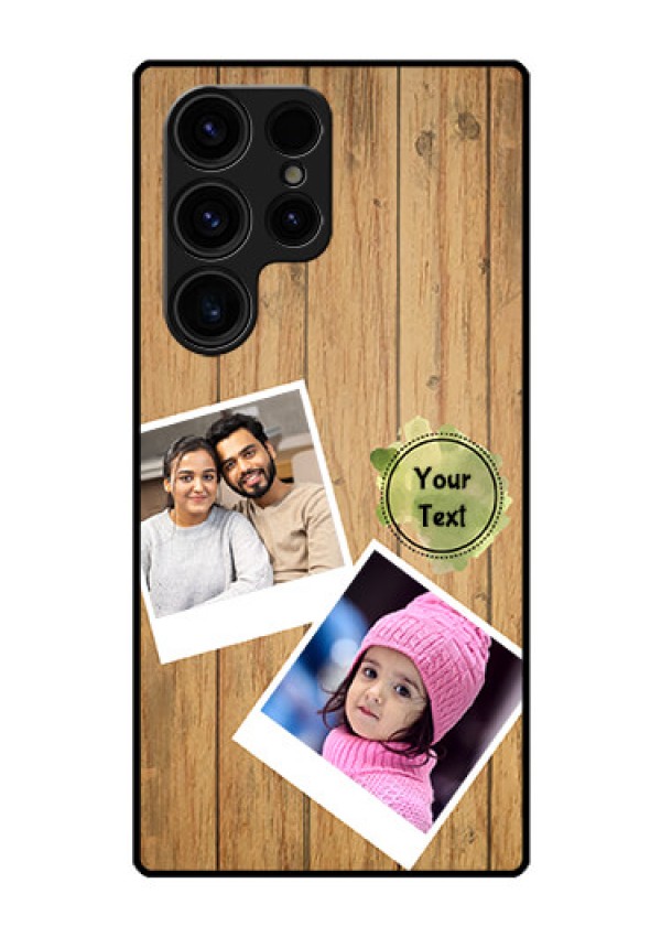 Galaxy S23 Ultra 5G Custom Glass Phone Case - Wooden Texture Design
