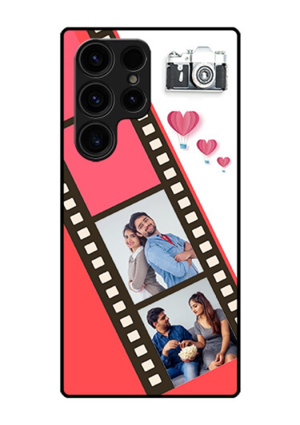 Galaxy S23 Ultra 5G Personalized Glass Phone Case - 3 Image Holder with Film Reel