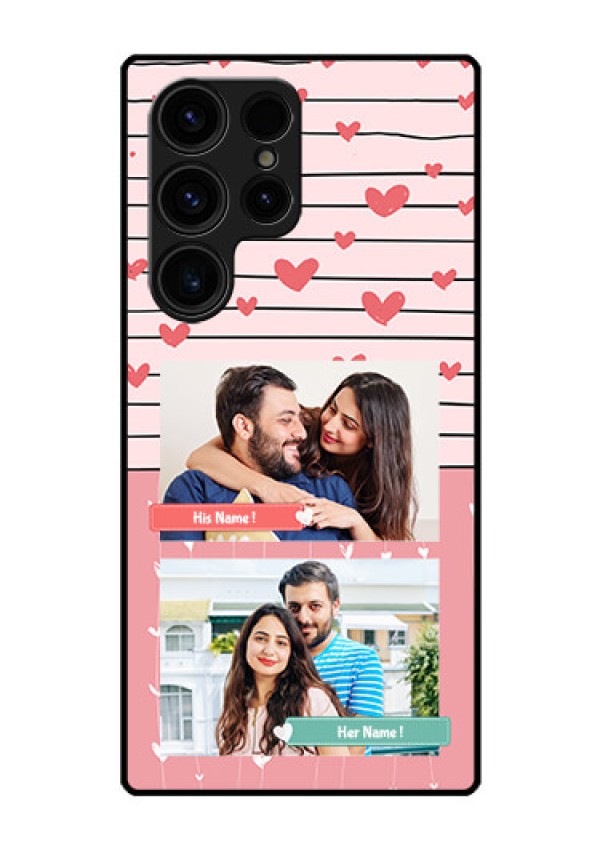 Galaxy S23 Ultra 5G Custom Glass Mobile Case - Photo with Heart Design