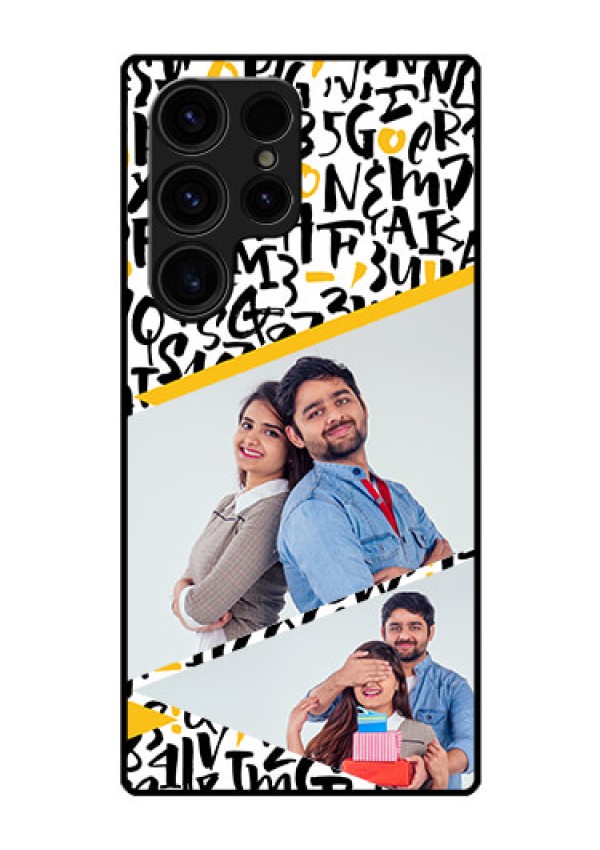 Galaxy S23 Ultra 5G Custom Glass Mobile Case - Letters Pattern Design