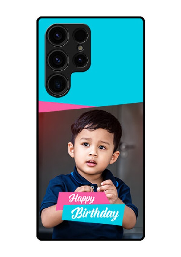 Galaxy S23 Ultra 5G Personalized Glass Phone Case - Image Holder with 2 Color Design