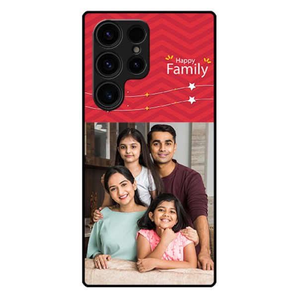 Galaxy S23 Ultra 5G Personalized Glass Phone Case - Happy Family Design