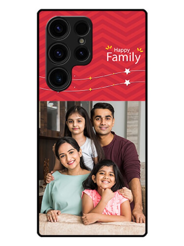 Custom Galaxy S23 Ultra 5G Personalized Glass Phone Case - Happy Family Design