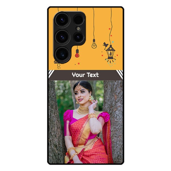 Galaxy S23 Ultra 5G Custom Glass Mobile Case - with Family Picture and Icons