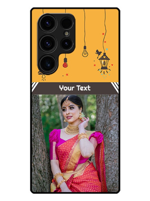 Custom Galaxy S23 Ultra 5G Custom Glass Mobile Case - with Family Picture and Icons