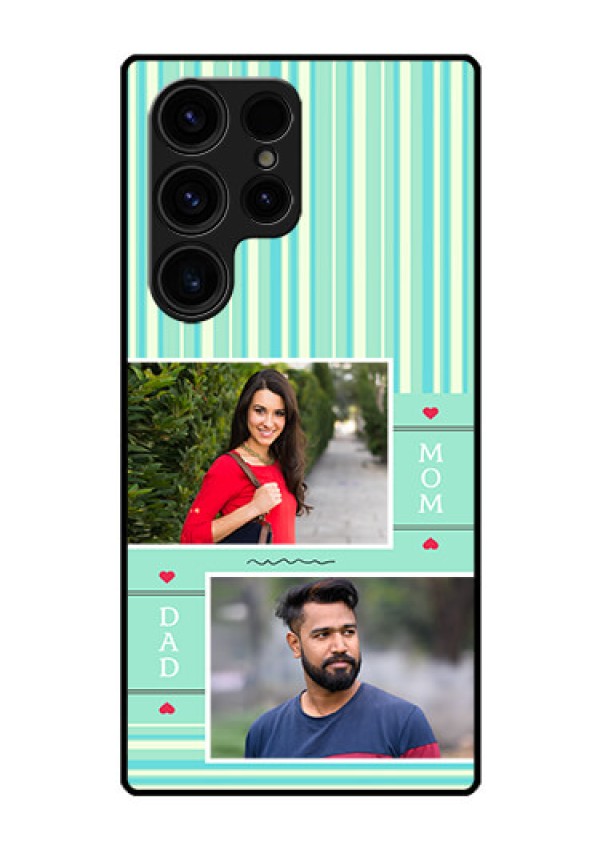 Galaxy S23 Ultra 5G Custom Glass Phone Case - Mom & Dad Pic Design