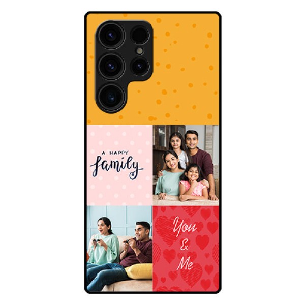 Galaxy S23 Ultra 5G Personalized Glass Phone Case - Images with Quotes Design