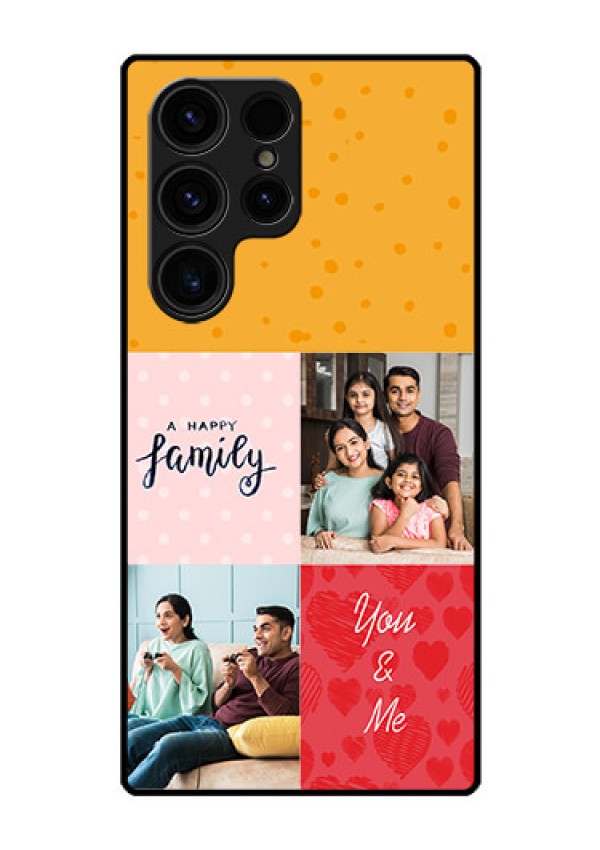 Galaxy S23 Ultra 5G Personalized Glass Phone Case - Images with Quotes Design
