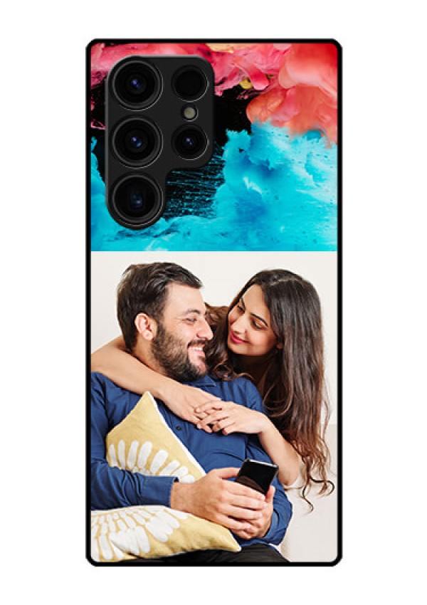 Galaxy S23 Ultra 5G Custom Glass Mobile Case - Quote with Acrylic Painting Design