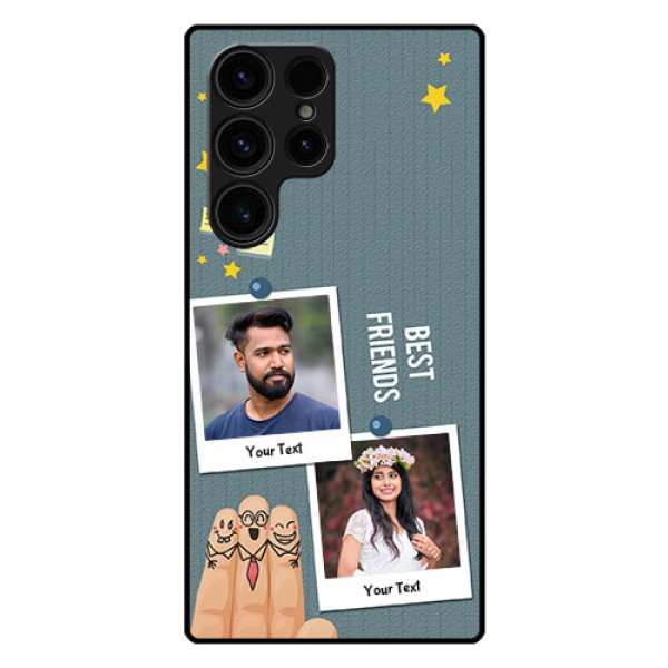 Galaxy S23 Ultra 5G Personalized Glass Phone Case - Sticky Frames and Friendship Design Galaxy S23 Ultra 5G Personalized Glass Phone Case - Sticky Frames and Friendship Design