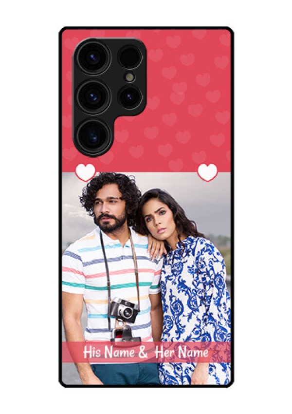 Galaxy S23 Ultra 5G Photo Printing on Glass Case - Simple Love Design