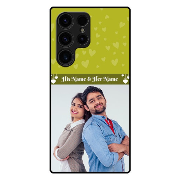 Galaxy S23 Ultra 5G Custom Glass Phone Case - You & Me Heart Design