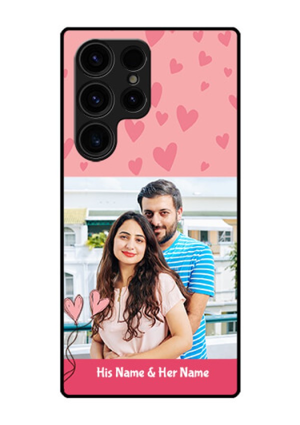 Galaxy S23 Ultra 5G Personalized Glass Phone Case - Love Design Peach Color