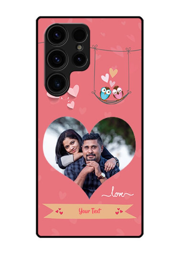 Galaxy S23 Ultra 5G Personalized Glass Phone Case - Peach Color Love Design