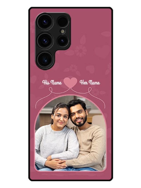 Custom Galaxy S23 Ultra 5G Photo Printing on Glass Case - Love Floral Design