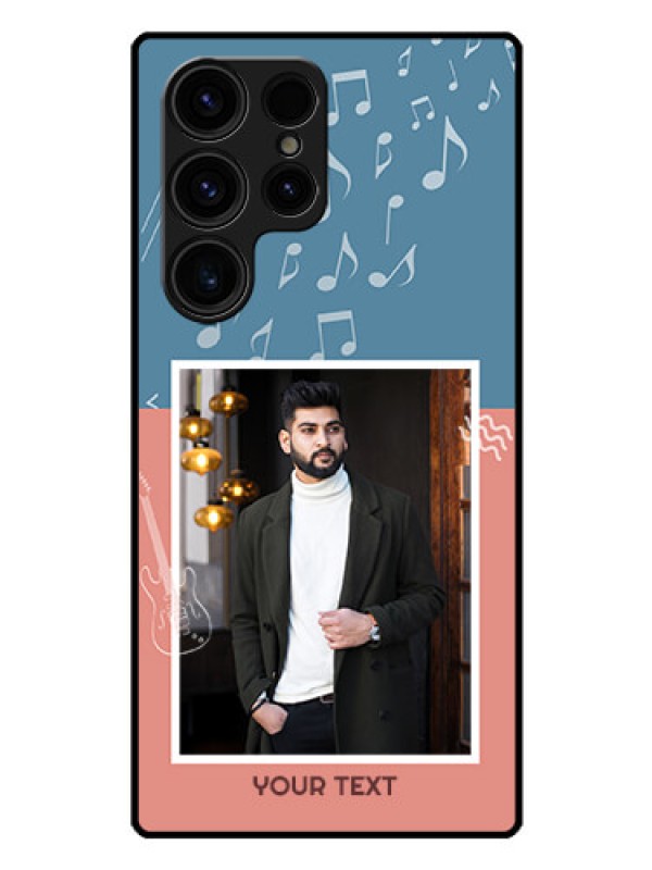 Custom Galaxy S23 Ultra 5G Photo Printing on Glass Case - with Color Musical Note Design
