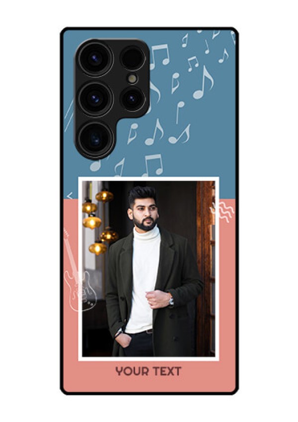 Galaxy S23 Ultra 5G Photo Printing on Glass Case - with Color Musical Note Design