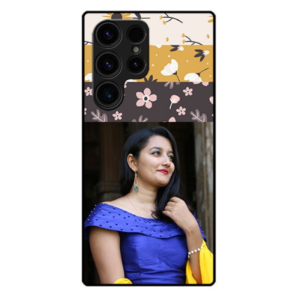 Galaxy S23 Ultra 5G Custom Glass Phone Case - Stylish Floral Design