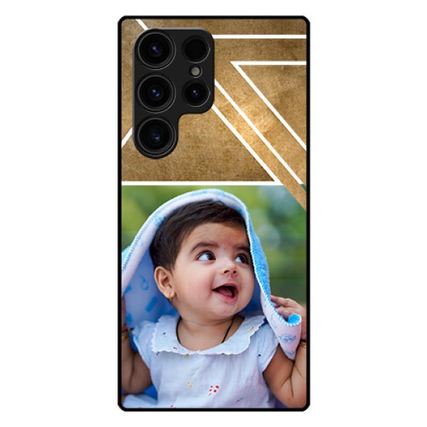 Galaxy S23 Ultra 5G Personalized Glass Phone Case - Gradient Abstract Texture Design