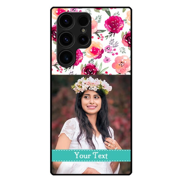 Galaxy S23 Ultra 5G Custom Glass Phone Case - Watercolor Floral Design