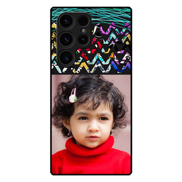 Galaxy S23 Ultra 5G Personalized Glass Phone Case - Neon Abstract Design