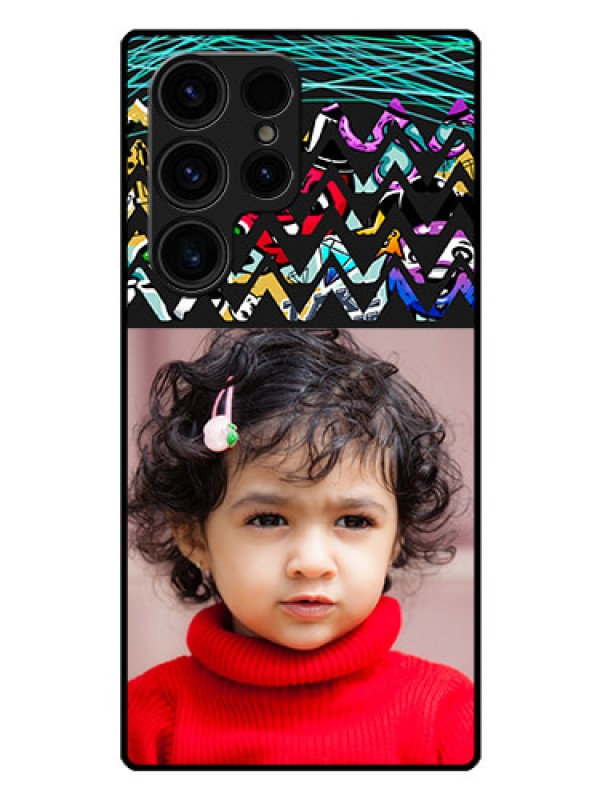 Custom Galaxy S23 Ultra 5G Personalized Glass Phone Case - Neon Abstract Design