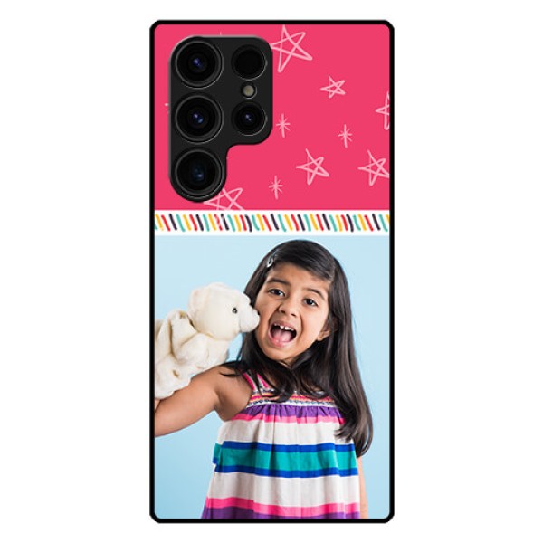 Galaxy S23 Ultra 5G Personalized Glass Phone Case - Line art design