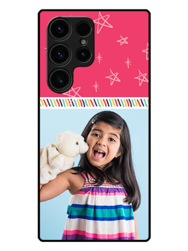 Custom Galaxy S23 Ultra 5G Personalized Glass Phone Case - Line art design