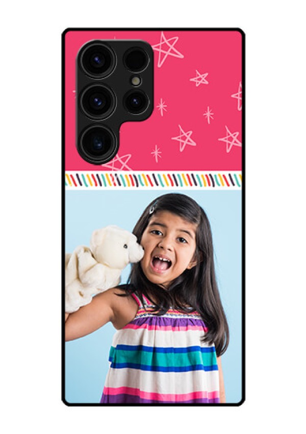 Galaxy S23 Ultra 5G Personalized Glass Phone Case - Line art design