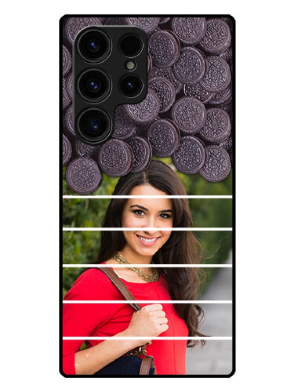 Custom Galaxy S23 Ultra 5G Custom Glass Phone Case - with Oreo Biscuit Design